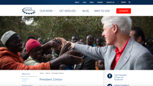 Hilfe in Afrika: Website der Clinton-Stiftung, Bild: Screen shot Clinton Foundation